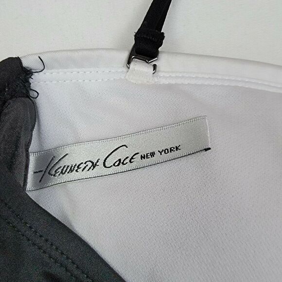 Kenneth Cole Black & White Swimsuit Womens Sz S 1 Pc Geometric Removable Strap - Picture 6 of 7